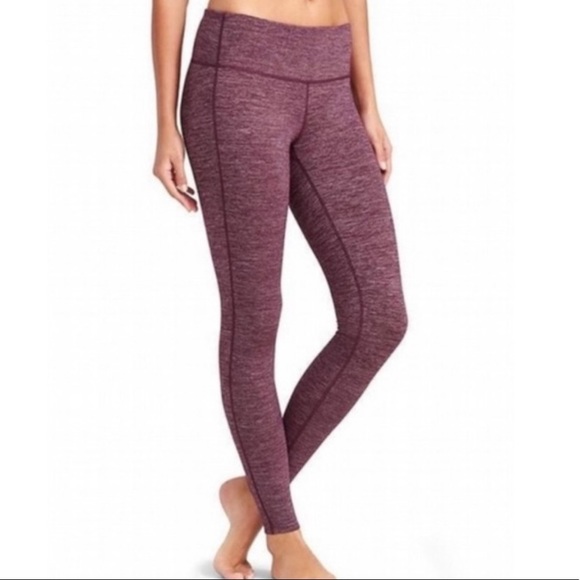 Athleta Heathered Burgundy Leggings Sz Small - Picture 1 of 6